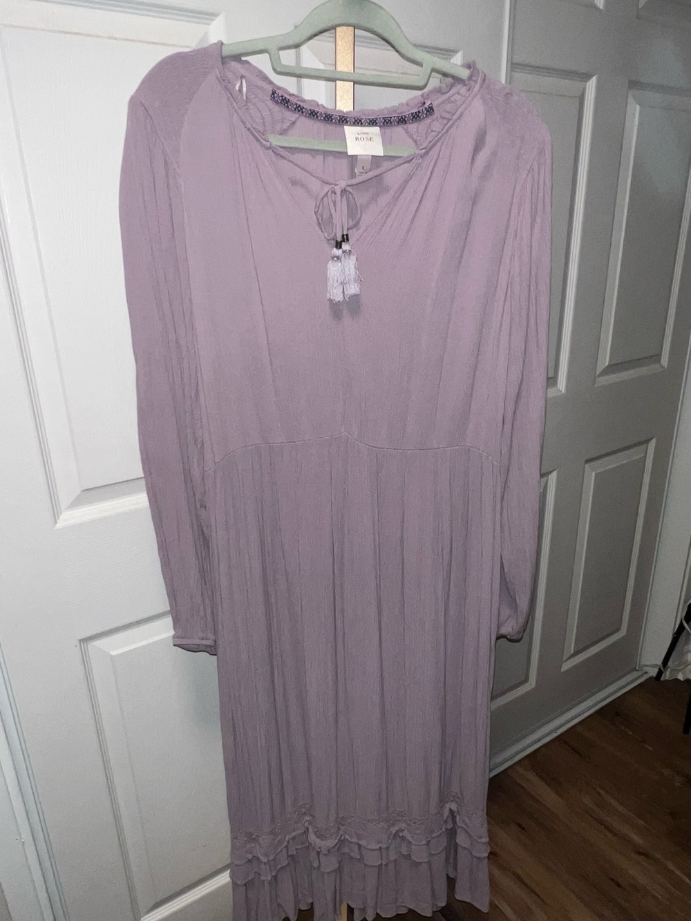 Knox Rose Dusty Lavender Long Sleeve Peasant Midi Dress ITEM #8